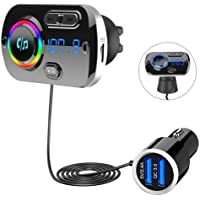 Los mejores  - SONRU Nuevo Transmisor FM Bluetooth 5.0- Bluetooth para Coche Manos Libres para Vehículos- QC3.0 USB Cargador de Coche…